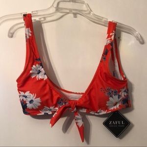 Orange with daisies bikini top